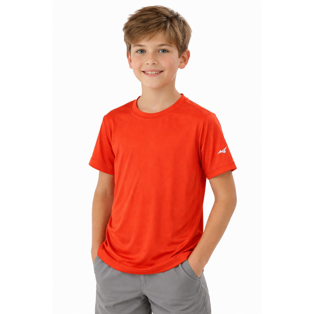 Boy’s Short Sleeve Performance T-Shirt – Mizuno – Orange – Youth Size L – NWT